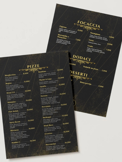 Bocconcino Pizza Bar Jelovnik