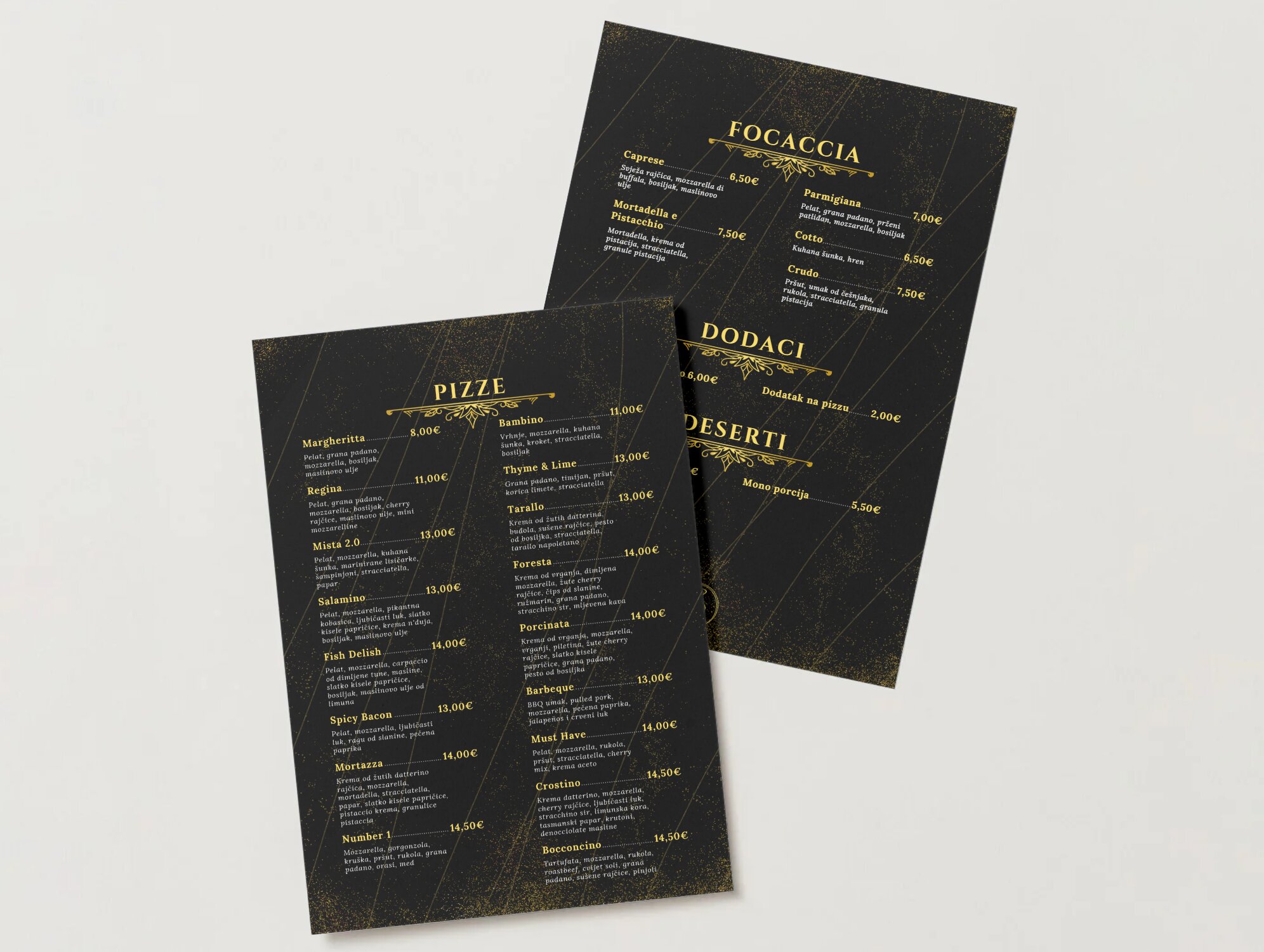 Bocconcino Pizza Bar Jelovnik