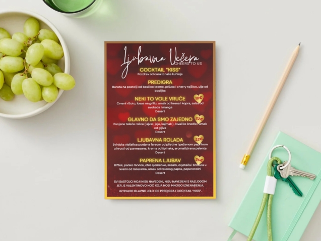 Pizzeria Novi Saloon Meni Valentinovo