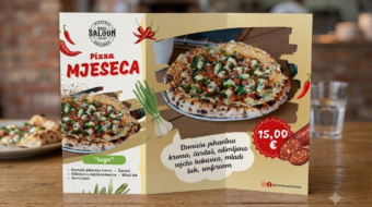 Trifold promotivni letak – Pizzerija Novi Saloon